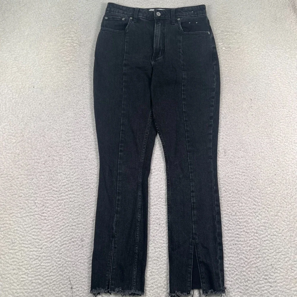 Abercrombie & Fitch Jeans Womens 27 Curve‎ Love Skinny High Rise Split Hem Black